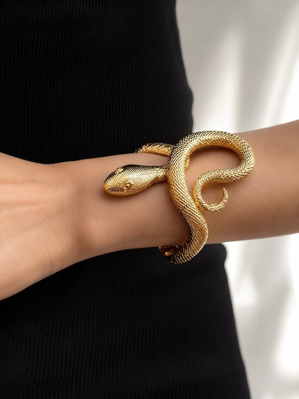 Gold Snake Wrap Bracelet Cuff